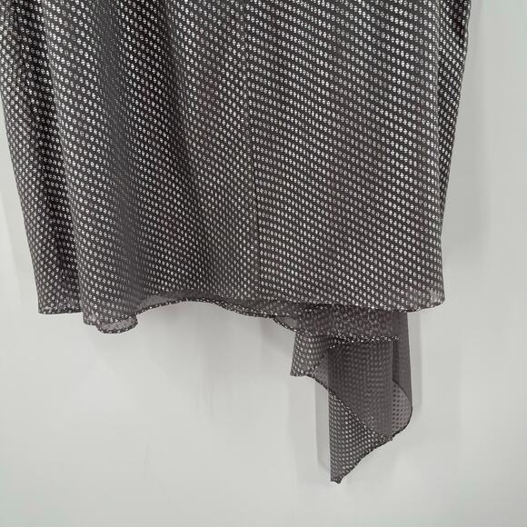 ANTONIO MELANI Skirt Size 4 NWT Silver/Grey Dots Metallic Flowy Holiday Office - Picture 10 of 14